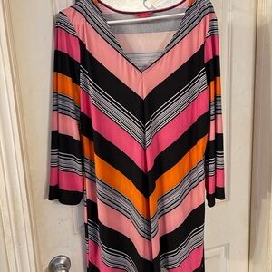 Sunny Leigh Pink and Black Striped Top/mini dress